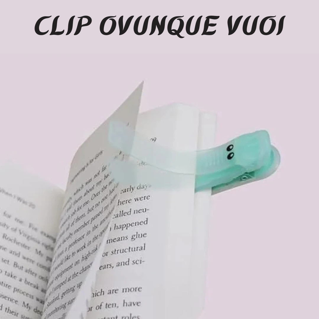 Croc Clip™ Segnalibro a clip in silicone antiscivolo (coccodrillo)