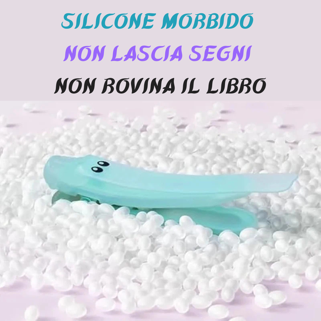 Croc Clip™ Segnalibro a clip in silicone antiscivolo (coccodrillo)